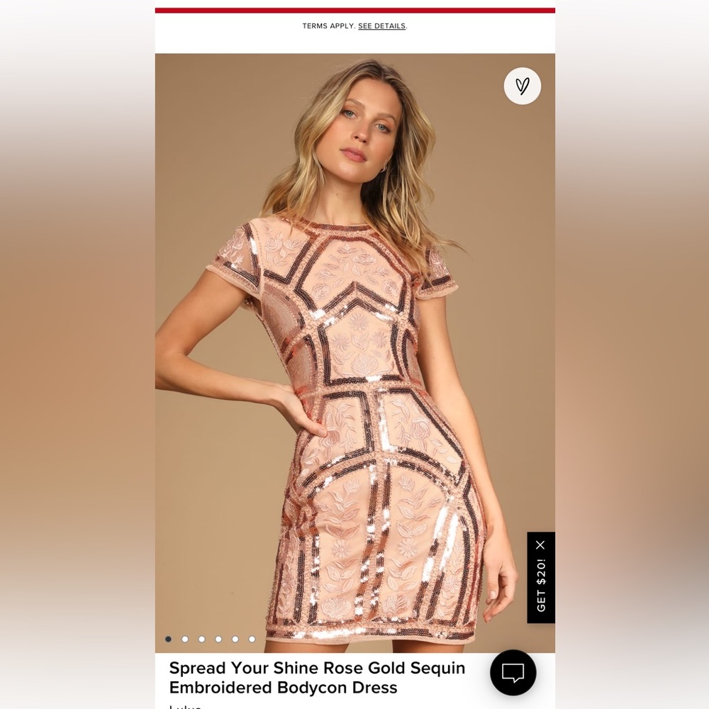 Spread Your Shine Rose Gold Sequin Embroidered Bodycon Dress